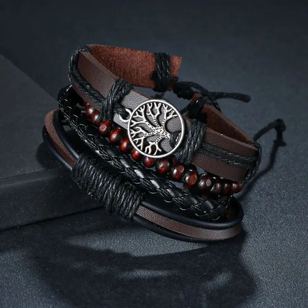 Leather Tree of Life Bracelet Set - Picture 6 of 7